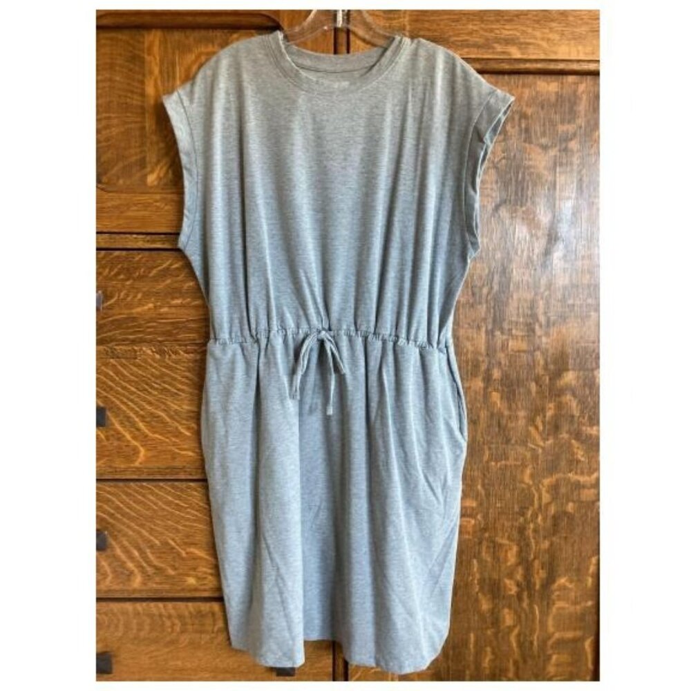 NWT A New Day Sleeveless, Extended Shoulder, Drawstring Tank Dress Gray XL